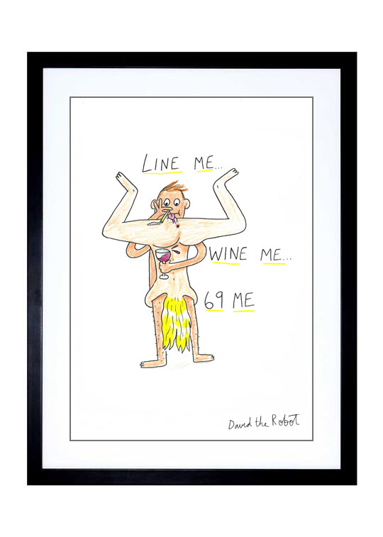 'Line Me Wine Me' print